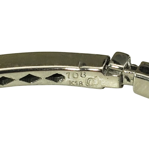 18 Karat White Gold Champagne Diamond Bangle Bracelet #20788 - Picture 6 of 8